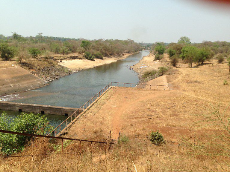 River landscape with arid surroundings