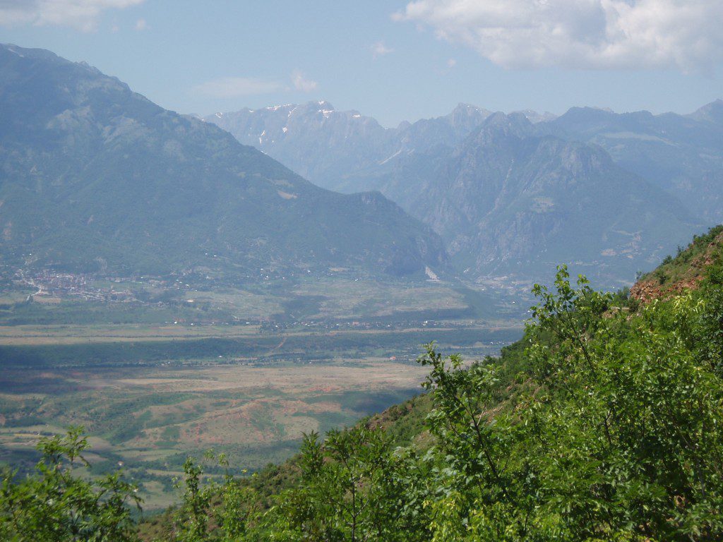 Scenic view of mountains and valley